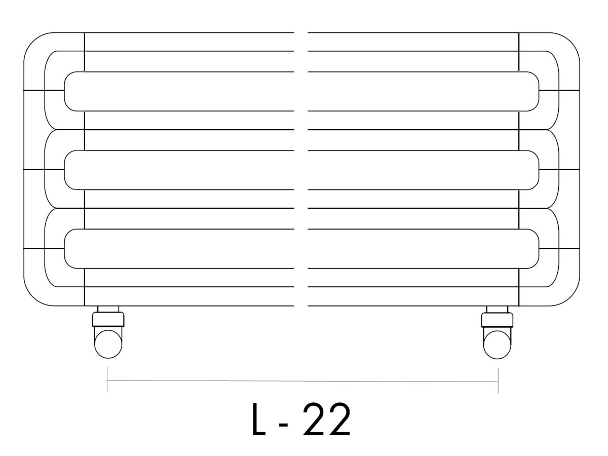 Antrax Design-Heizkrper GHISA horizontal Standard Anschluss der Ventile