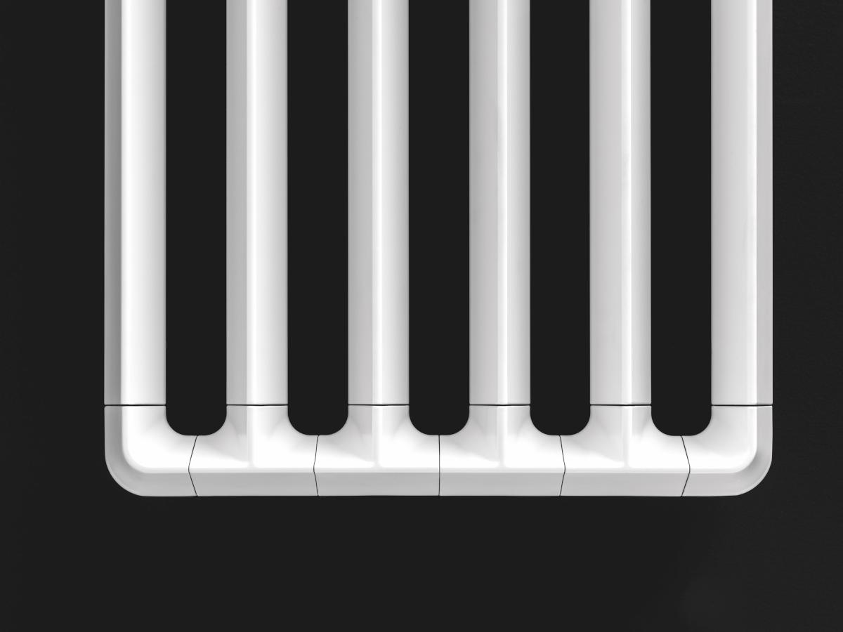 Antrax Design-Heizkrper GHISA vertikal in der Farbe Bianco Opaco, Breite 44 cm (6 Elemente), Detailbild