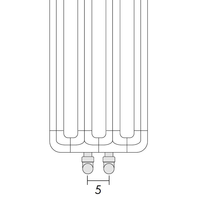 Antrax Design-Heizkrper GHISA vertikal, Anschlu mit Achsabstand 5 cm