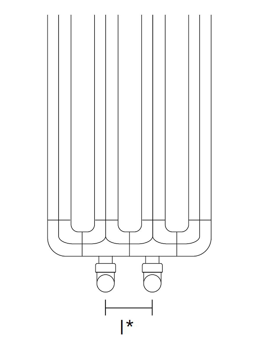 Antrax Design-Heizkrper GHISA vertikal, mit Standard-Anschluss, je nach Heizkrper-Breite