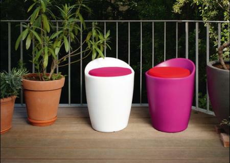 Otto Leuchthocker Indoor / Outdoor, wei� und pink
