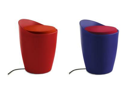 Otto Leuchthocker Indoor / Outdoor, rot und blau