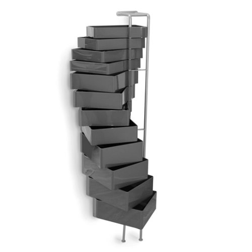 SPINNY STORAGE fixed Wandregal mit Schubladen, tornadograu von B-LINE SPINNY STORAGE fixed Wandregal mit Schubladen, tornadograu