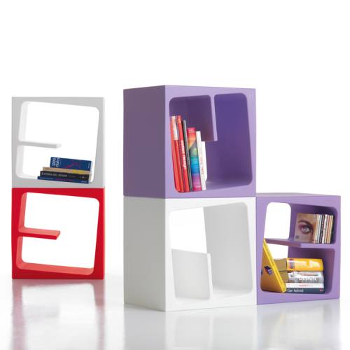 QUBY Regal weiß, rot, lila von B-LINE QUBY Regal weiß, rot, lila