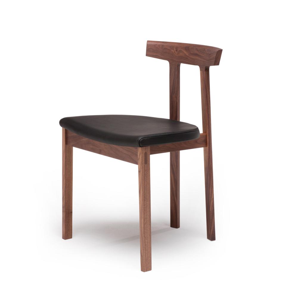 TORII Stuhl Nussbaum / Sitz Leder PANAMA schwarz