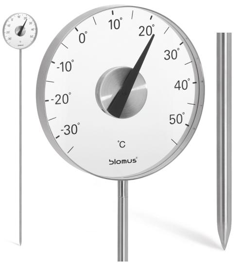 GRADO Gartenthermometer 20 cm, mit Stab, Edelstahl, Anzeige Celsius