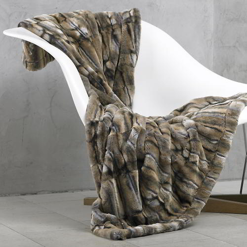 CARMA Plaid Marder brown 140x180 cm, C