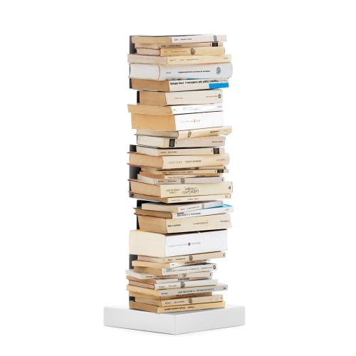 PTOLOMEO Büchersäule freistehend 72 cm weiß/Fuß weiß