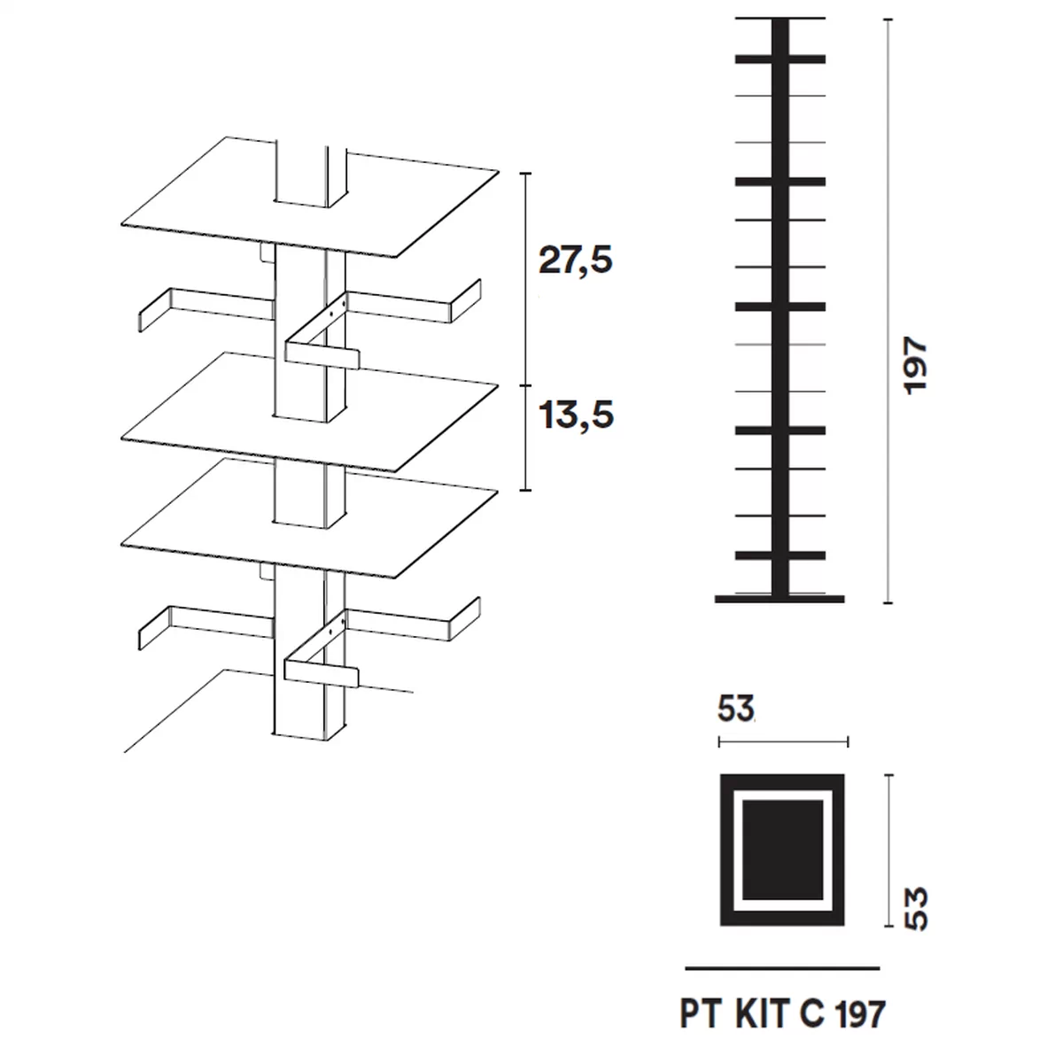 PTOLOMEO X4 Bcherregal Bezeichnung Kit-C