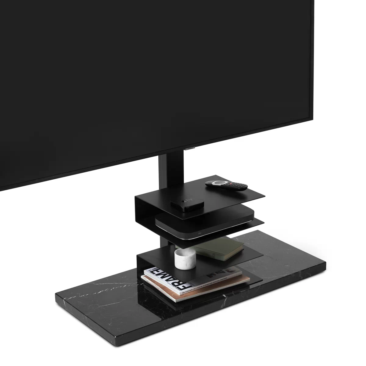 PTOLOMEO TV Smart in matt schwarz/ schwarzer Marmor von OpinionCIATTI PTOLOMEO TV Smart in matt schwarz/ schwarzer Marmor