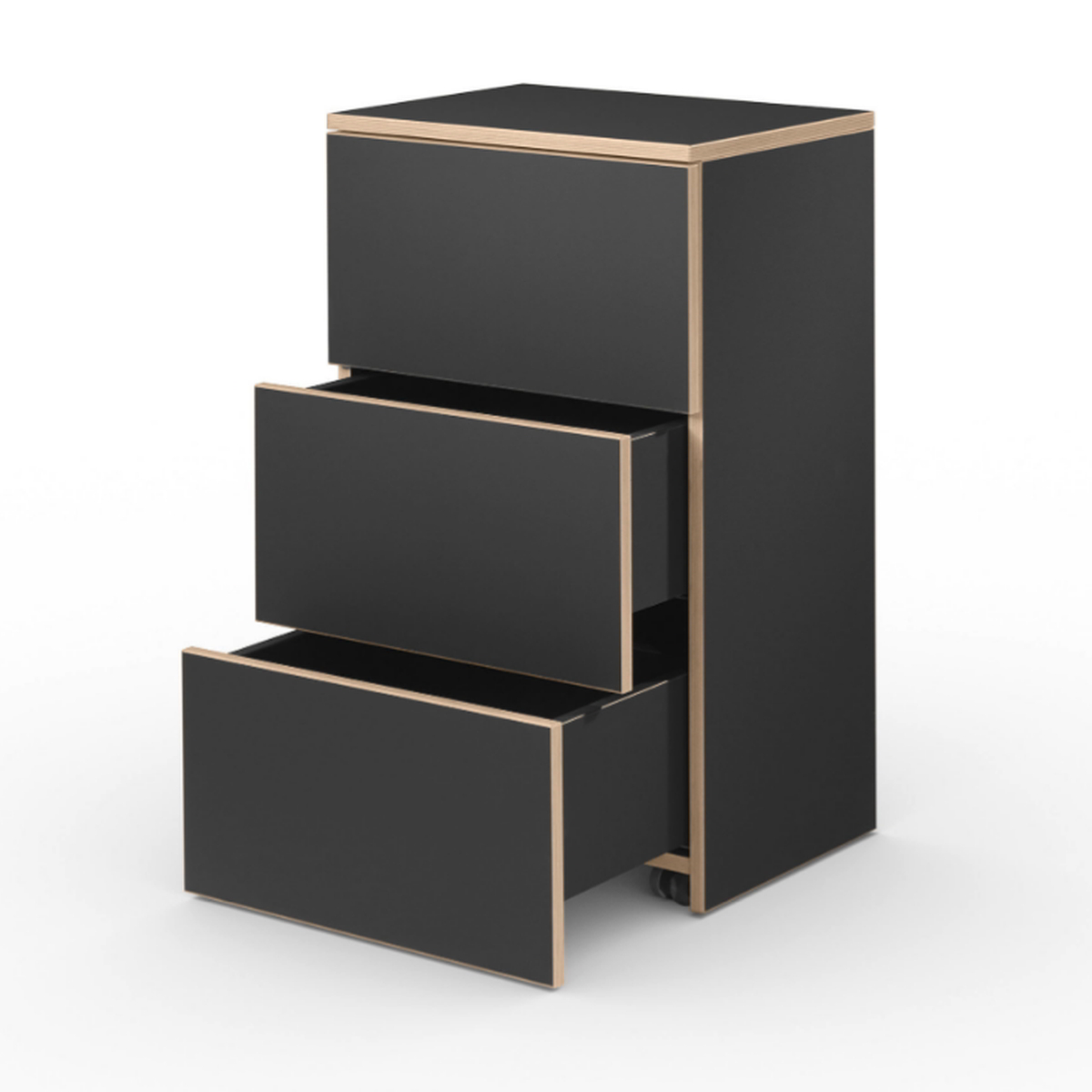 ALWIN Cabinets mit Schubladen in schwarz