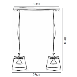 Mae von GIGANT Pendelleuchte 2er Klarglas