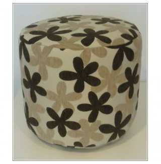 POUFF Sitzhocker Stoff Flower nature (beige/braun)