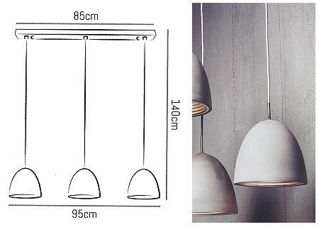 Cemento Pendelleuchte S - 3er-Leuchte