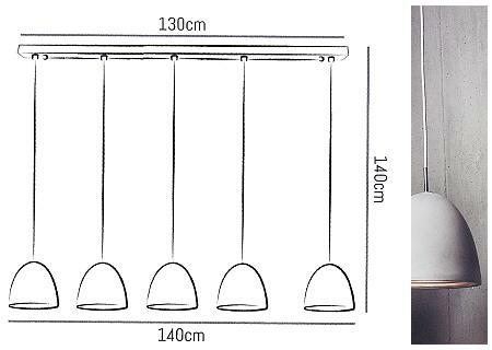 Cemento Pendelleuchte S - 5er-Leuchte