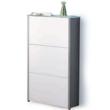 ATLANTIC Schuhschrank 70 cm Edelstahl  / Glas ultrawhite