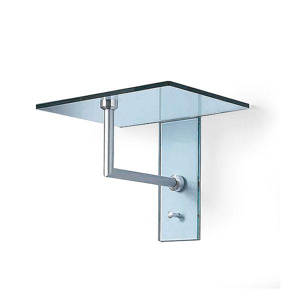 ATLAS 1 Wandgarderobe Rohre mattchrom, Glas klar von rosconi ATLAS 1 Wandgarderobe Rohre mattchrom, Glas klar
