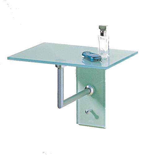 ATLAS 1 Wandgarderobe Rohre Edelstahl, Glas satiniert, als Konsole von D-TEC ATLAS 1 Wandgarderobe Rohre Edelstahl, Glas satiniert, als Konsole