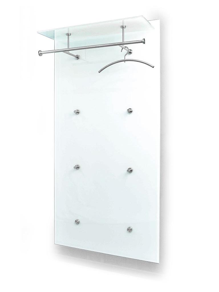 PACIFIC 1 Wandgarderobe Glas ultrawhite mit Hutablage