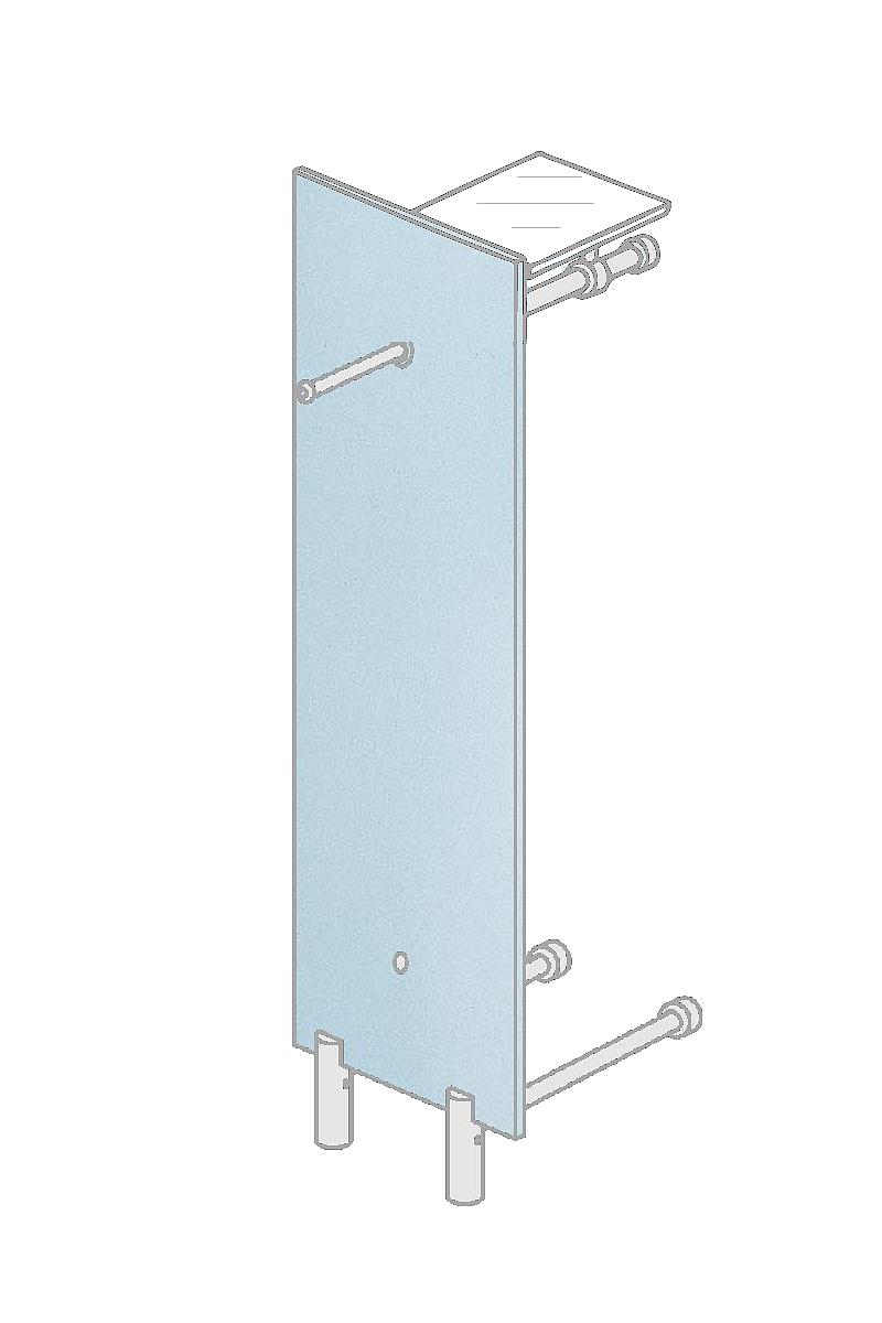 PACIFIC 503 Standgarderobe satiniert mit Hutablage Klarglas