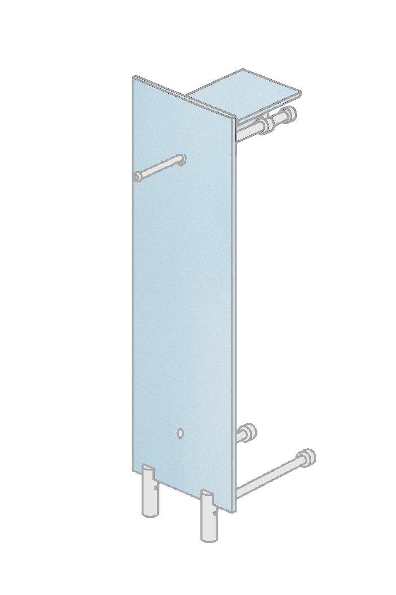 PACIFIC 503 Standgarderobe satiniert mit Hutablage satiniert