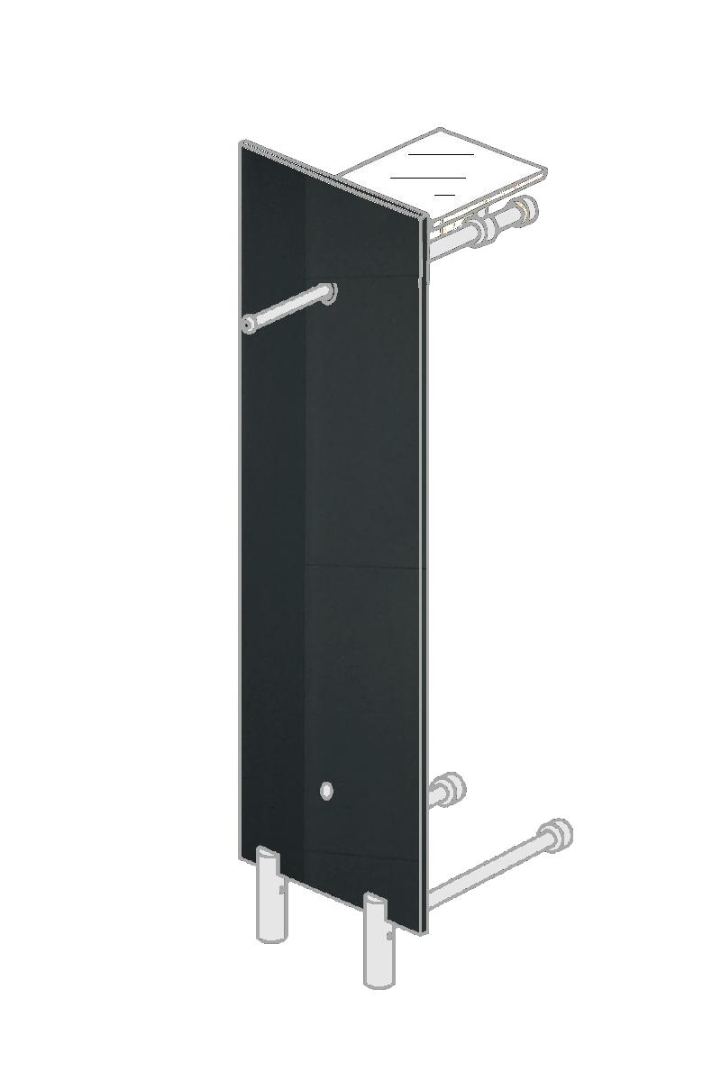 PACIFIC 503 Standgarderobe anthrazit mit Hutablage Klarglas