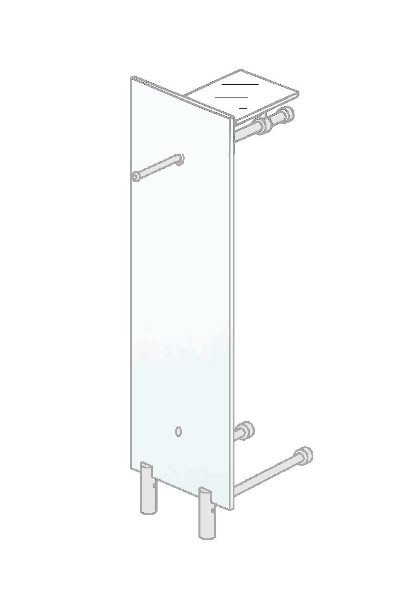 PACIFIC 503 Standgarderobe ultrawhite mit Hutablage Klarglas ultraclear