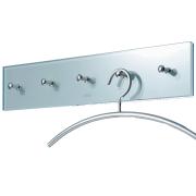 ATLAS 5 Türhänge- und Wandgarderobe Edelstahl geschliffen/ Glas satiniert ATLAS 5 Türhänge- und Wandgarderobe Edelstahl geschliffen/ Glas satiniert