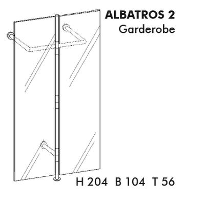 ALBATROS 2 Garderobe, Tren 1x anthrazit glnzend / 1x VSG-Doppelspiegel