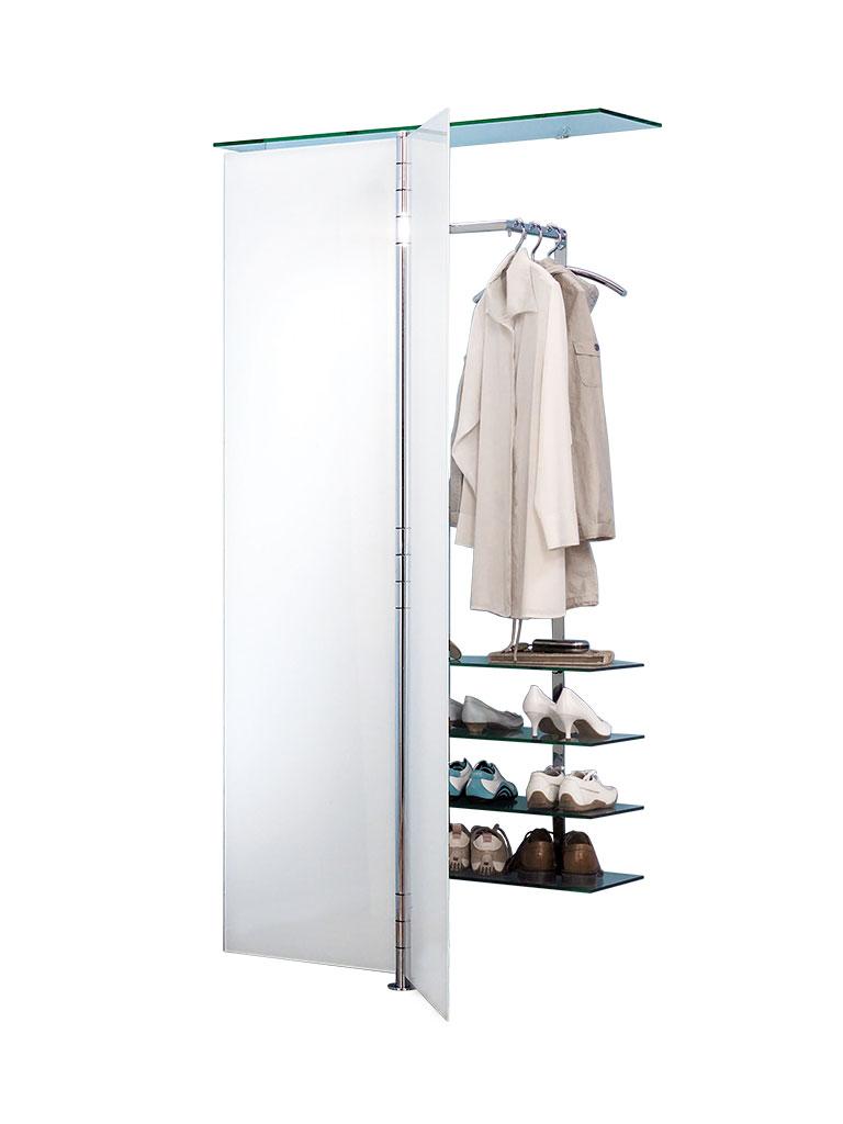 ALBATROS 7 Garderobe / Schuhschrank ultrawhite mit 2 zusztlichen Glasbden (insgesamt 4)