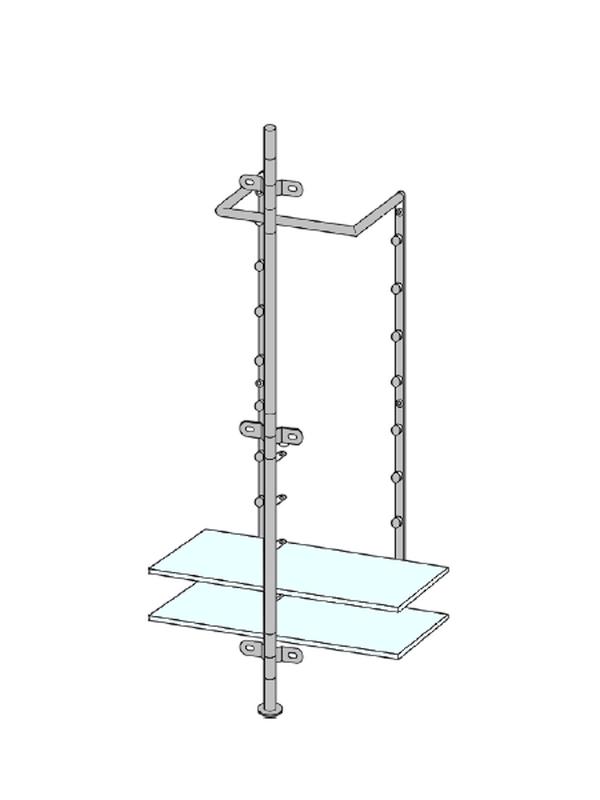 ALBATROS 7 Garderobe / Schuhschrank, das Gestell inklusive 2 Glasablagen fr Schuhe und Accessoires