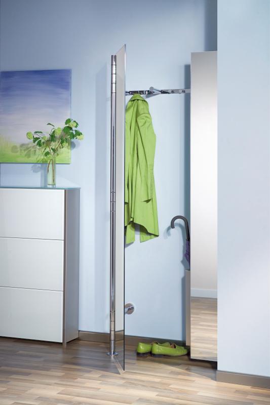 2x ALBA 2 Wandgarderobe mit Vollspiegel-Tr, rechts mit Schirmstnder TUBE