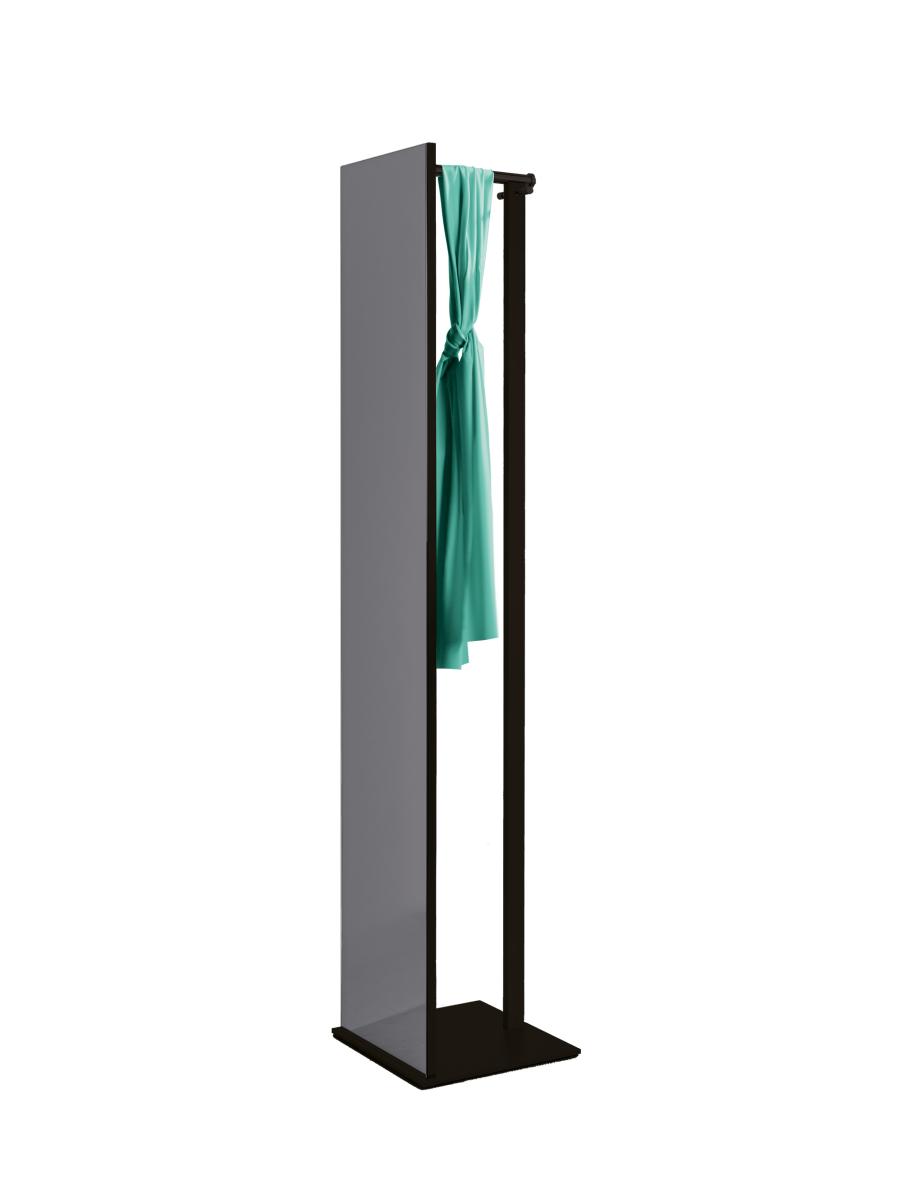 TOP Black Edition Standspiegel mit Garderobe, schwarz