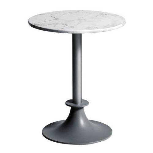 Tisch LORD YI Gartentisch silber / Platte rund Calacatta Carrara Marmor weiß von Driade Tisch LORD YI Gartentisch silber / Platte rund Calacatta Carrara Marmor weiß