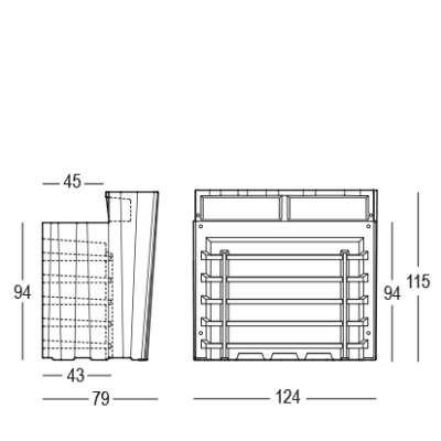 FROZEN LIGHT Bar gerades Element, Vermassung