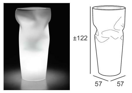 SAVING Pflanzvase beleuchtet wei, Vermassung