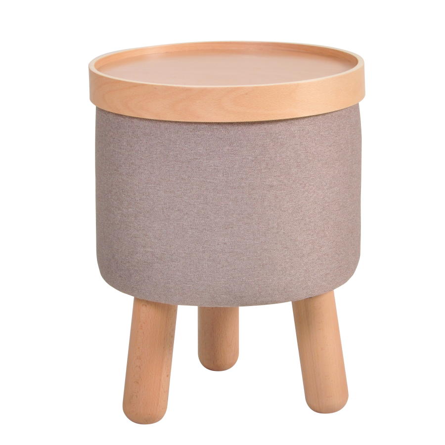 MOLDE Hocker klein beigegrau mit abnehmbaren Tablett von GARAGEEIGHT MOLDE Hocker klein beigegrau mit abnehmbaren Tablett