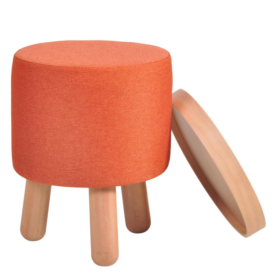 Hocker Molde mit abnehmbarem Tablett orange