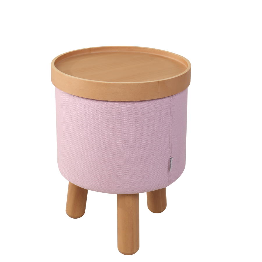 MOLDE Hocker klein rose mit abnehmbaren Tablett