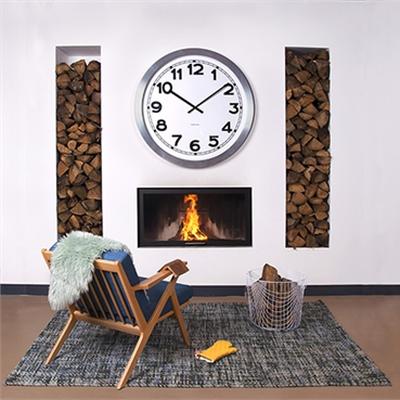 Wall clock Giant numbers brushed alu