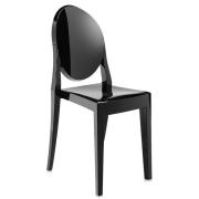 Victoria Ghost Stuhl undurchsichtig schwarzglänzend (E6)