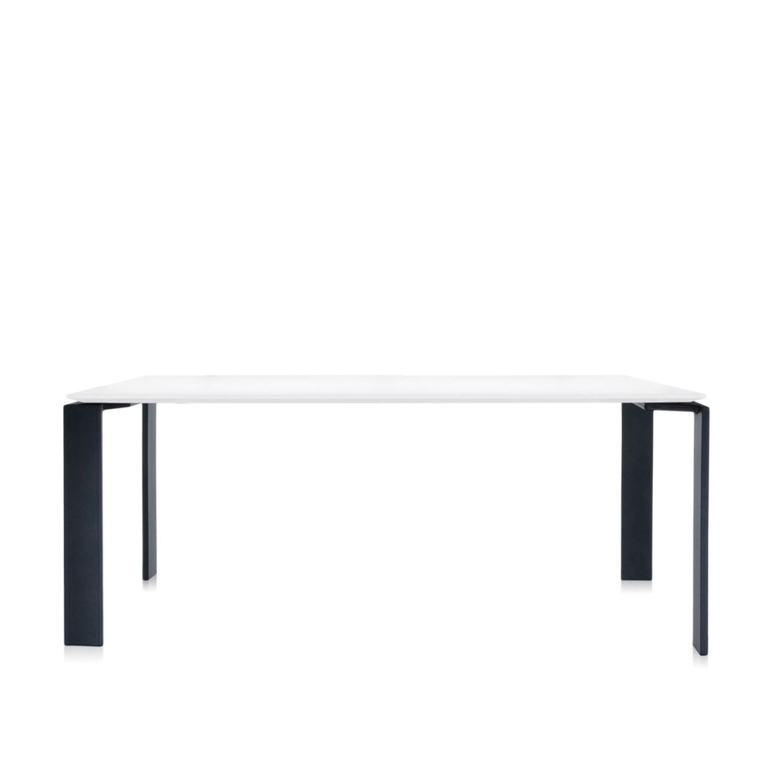 Four Tisch 190 Beine schwarz, Platte weiß