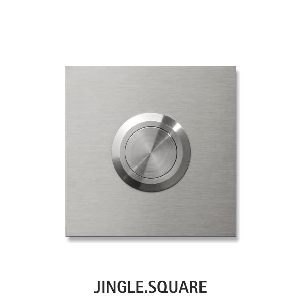 JINGLE SQUARE Trklingel, quadratisch 6 x 6 cm, Edelstahl