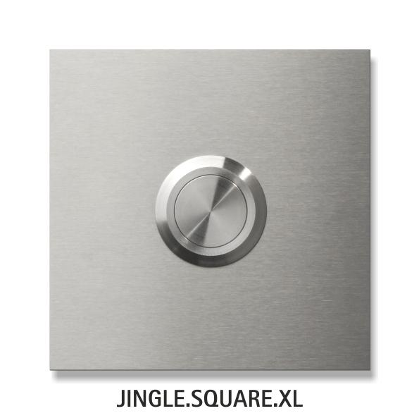 JINGLE SQUARE XL Trklingel, quadratisch 8 x 8 cm, Edelstahl