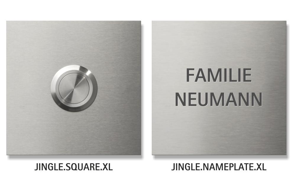 JINGLE SQUARE Trklinkel mit Namensschild