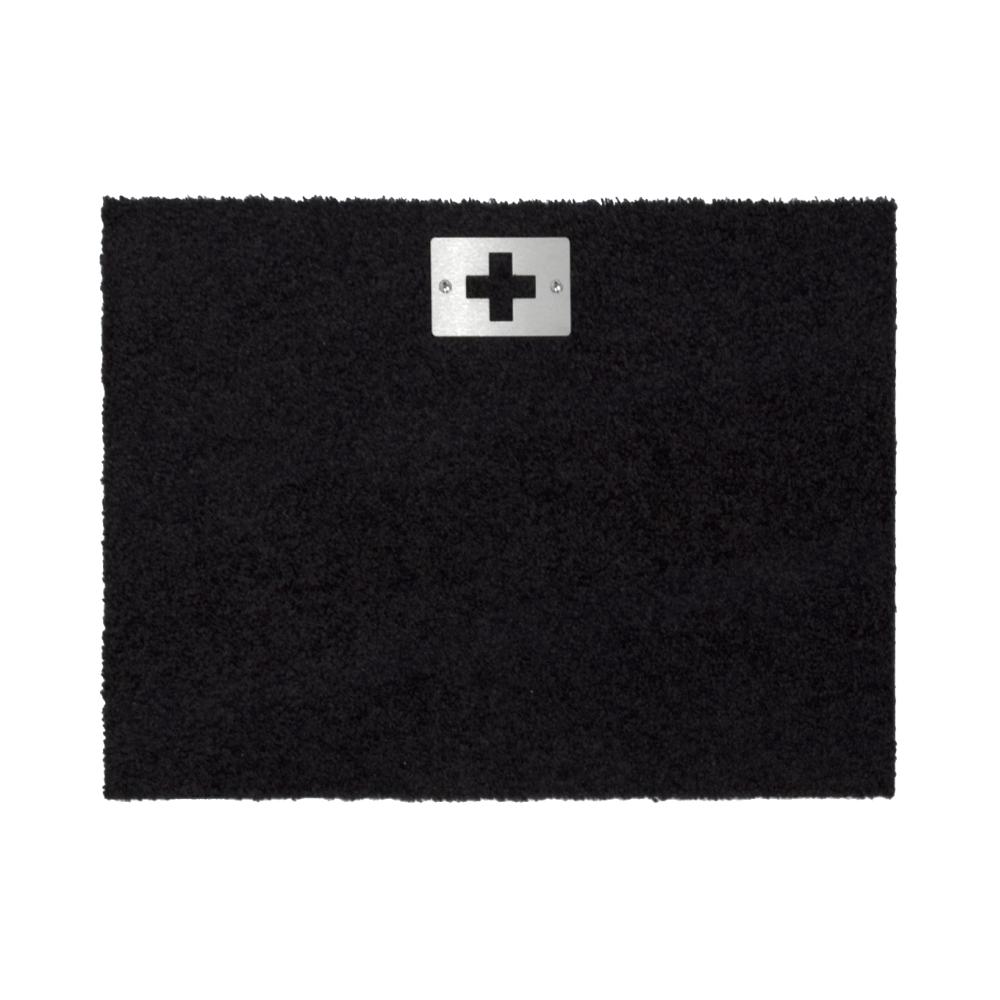 swiss Fumatte / Schuhabstreifer 57 x 42 cm, Edelstahl-Schild, schwarz