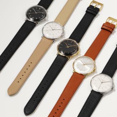 Max Bill Armbanduhr 1962 mechanisch Strichblatt weiß / Leder schwarz von Junghans Max Bill Armbanduhr 1962 mechanisch Strichblatt weiß / Leder schwarz