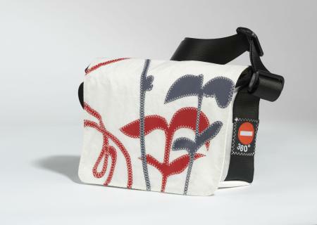 Segeltuchtasche Jolle Mini Floral rot/grau