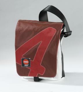 Segeltuchtasche Jolle Zahl rotbraun/rot