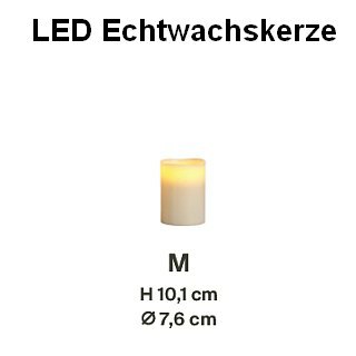 LED-Echtwachskerze elfenbein Größe M (10,1 x Ø 7,6 cm) von Klein und More LED-Echtwachskerze elfenbein Größe M (10,1 x Ø 7,6 cm)